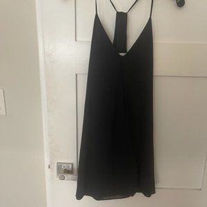Alice + Olivia black silk mini dress, size XS.
